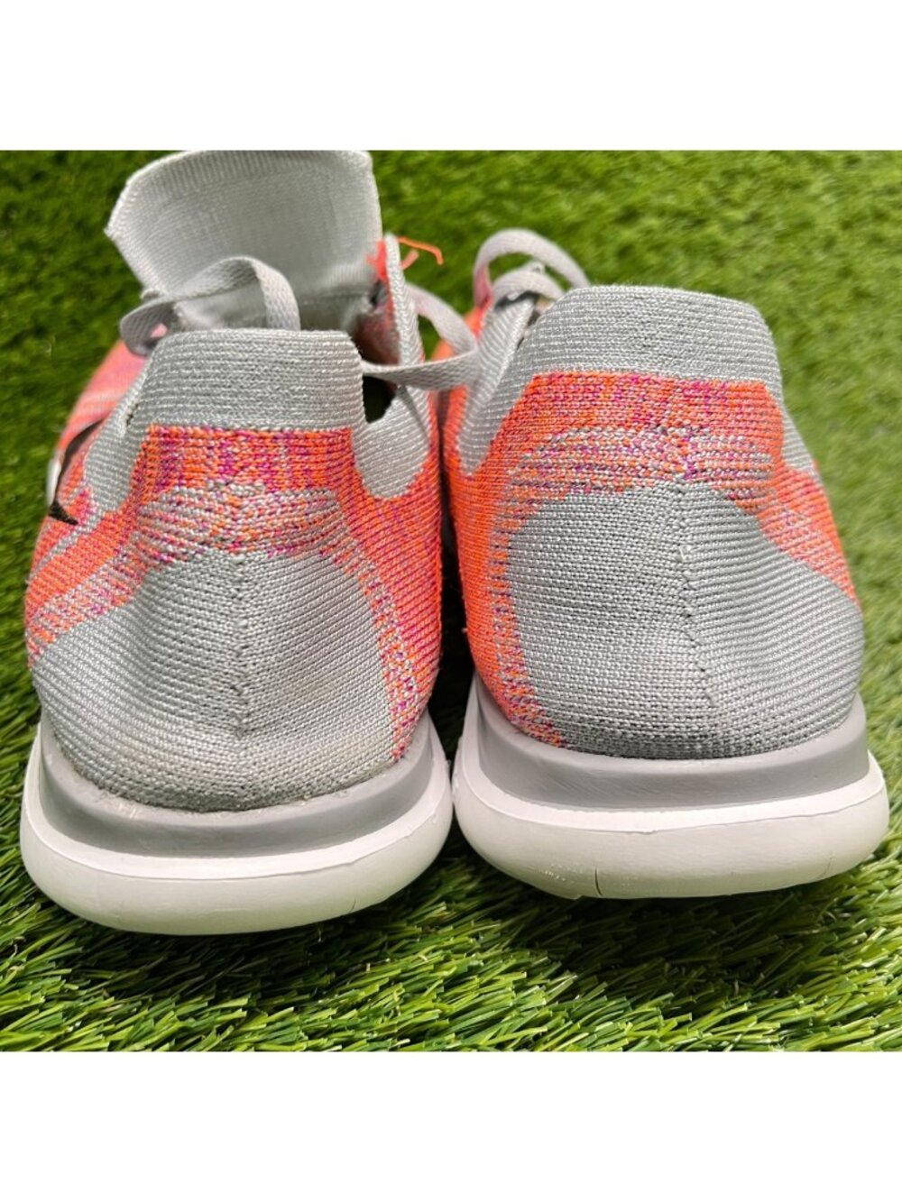 Nike Free 4.0 Flyknit Womens Size 11 Gray Pink Athletic Running Shoes Sneakers - Picture 6 of 10